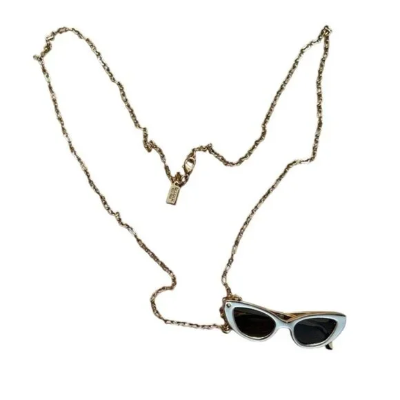 Kate Spade Gold and White Sunglasses Necklace - Picture 2 of 5